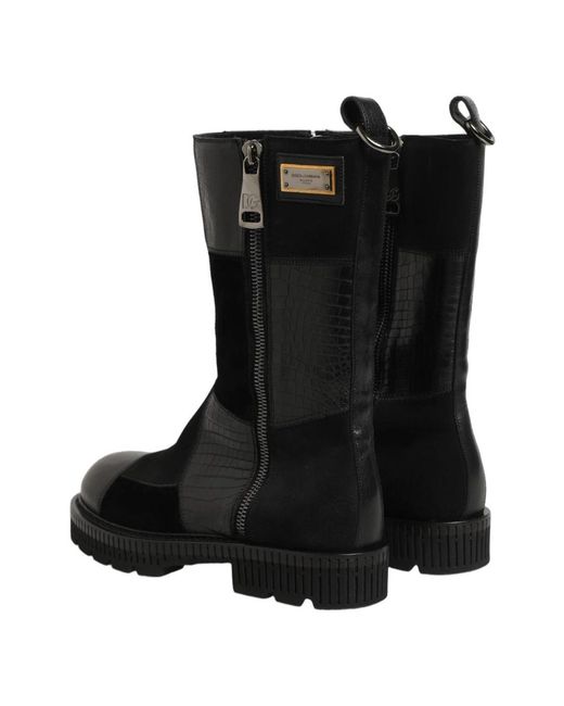 Dolce & Gabbana Black High Boots for men