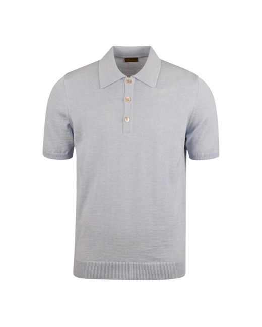 Stenstroms Tops ,Blauw ,Wol Blauwe Merino Wol Polo Shirt in het Gray voor heren