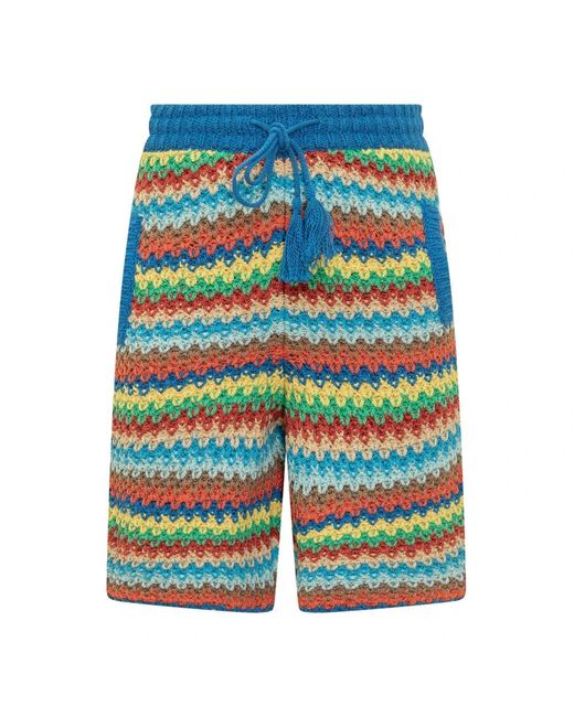Alanui Blue Knitted Shorts for men