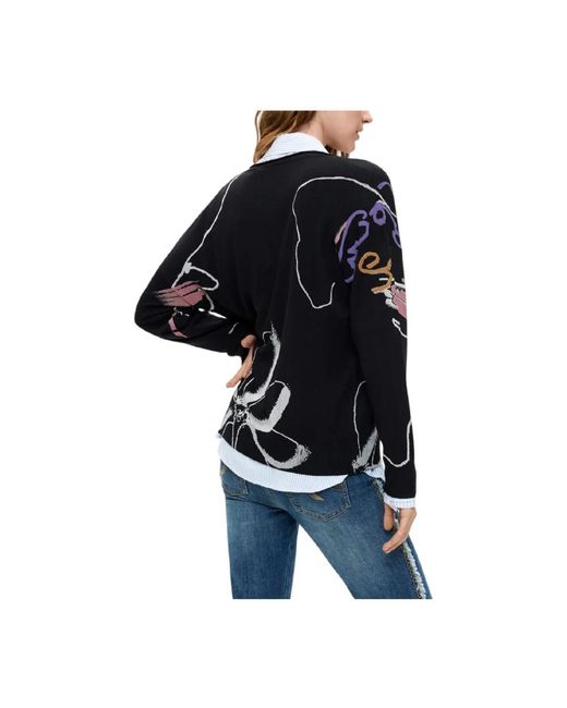 Desigual Black V-Neck Knitwear