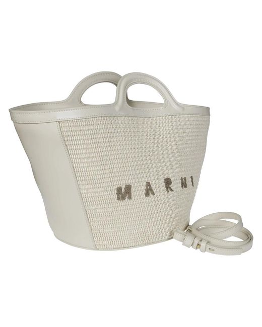 Marni White Tropicalia Small Tropische Tasche
