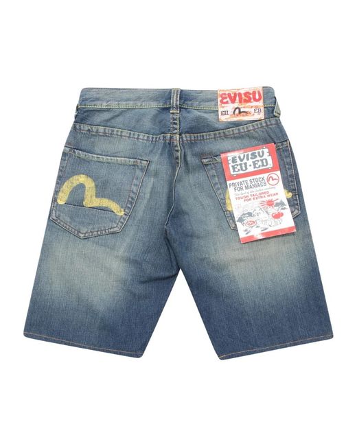 Evisu Bermuda Shorts in het Blue voor heren