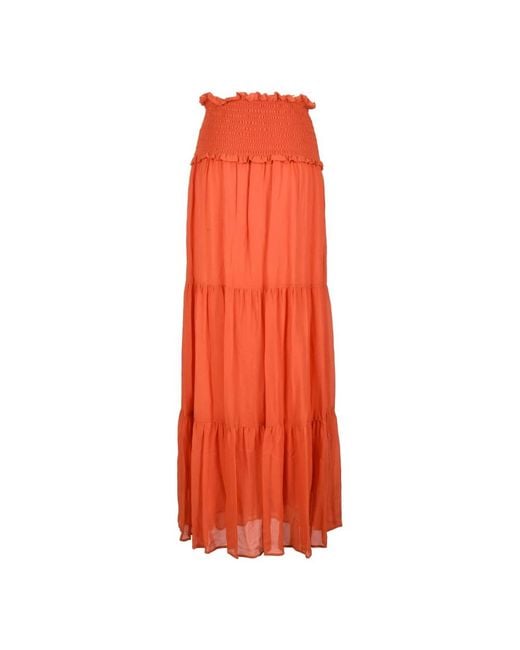 Dondup Orange Maxi Skirts