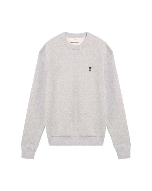 AMI Hoodies & Sweatvesten ,Grijs ,Katoen Katoenen Truien in het White voor heren