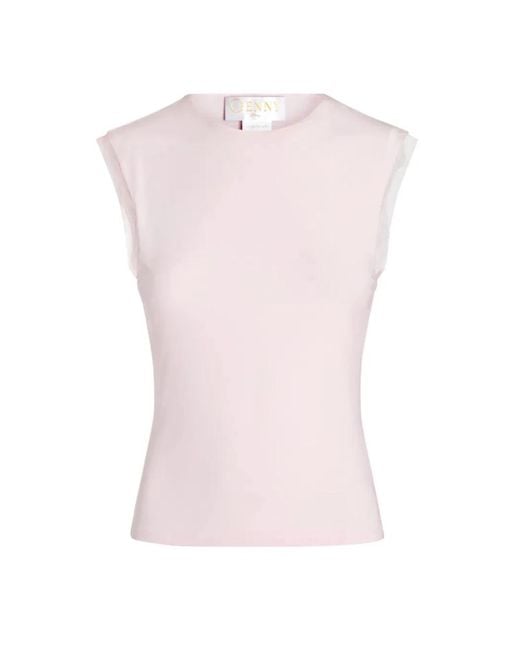Genny Pink Sleeveless Tops