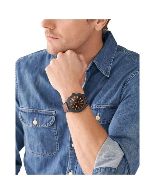Fossil Machine Three-Hand Date in het Black voor heren