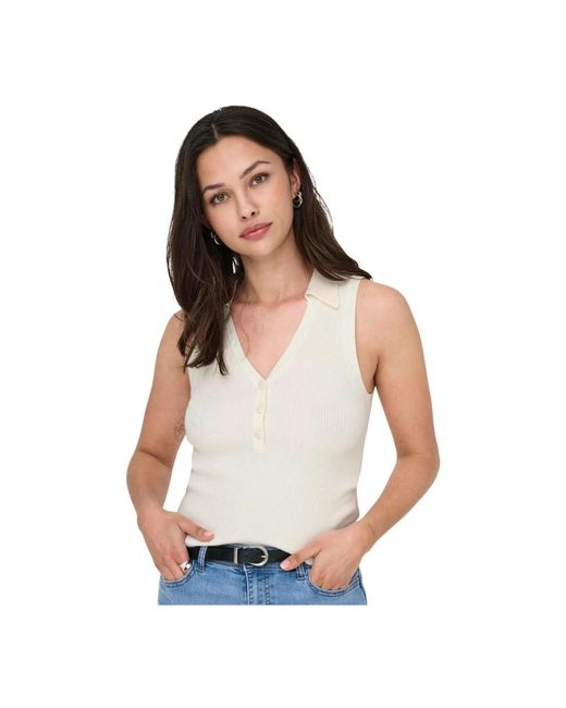 Jacqueline De Yong White Polo Shirts