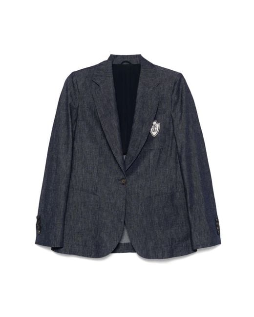 Brunello Cucinelli Denim Blazer Voor Stijlvolle Outfits in het Blue