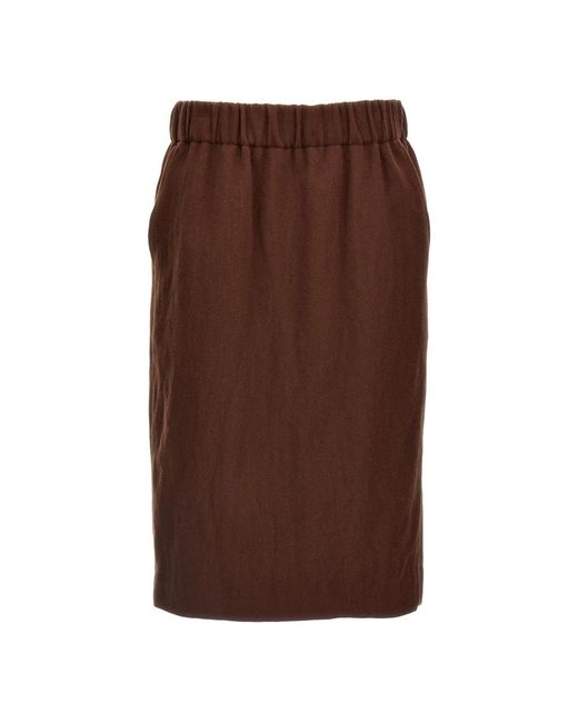 Dries Van Noten Brown Midi Skirts