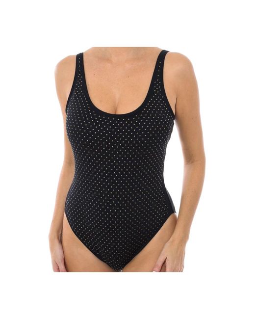 Michael Kors Black Studded scoopneck one-piece swimsuit