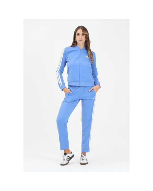 Adidas Blue Essentials 3-Stripes Blauer Sportlicher Jumpsuit