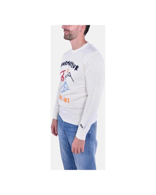 Mc2 Saint Barth White Round-Neck Knitwear for men