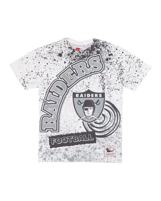 Mitchell & Ness Tops ,Wit ,Katoen Oakland Raiders Nfl Team Tee in het Gray voor heren