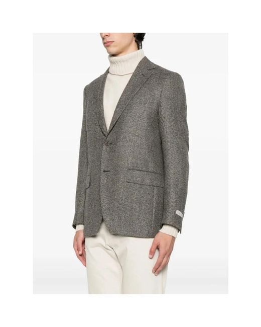 Canali Wollen Jas Met Twee Knopen in het Gray voor heren