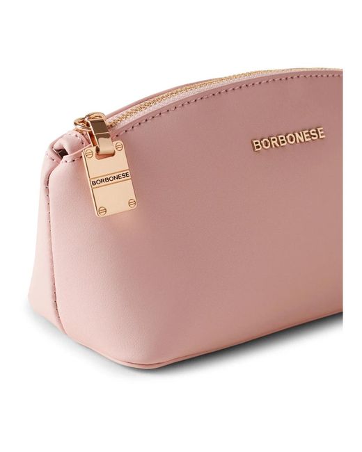 Borbonese Pink Leder lettering pouch