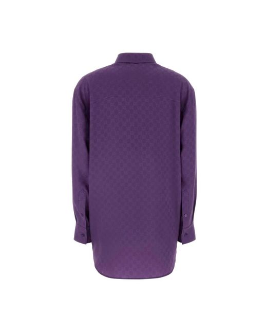 Gucci Purple Gg Silk Shirt