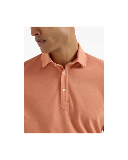 Brunello Cucinelli Orange Polo Shirts for men