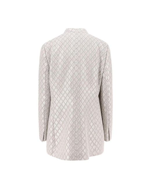 Giorgio Armani Gray Doppelreihiger V-Ausschnitt Graue Kleidung