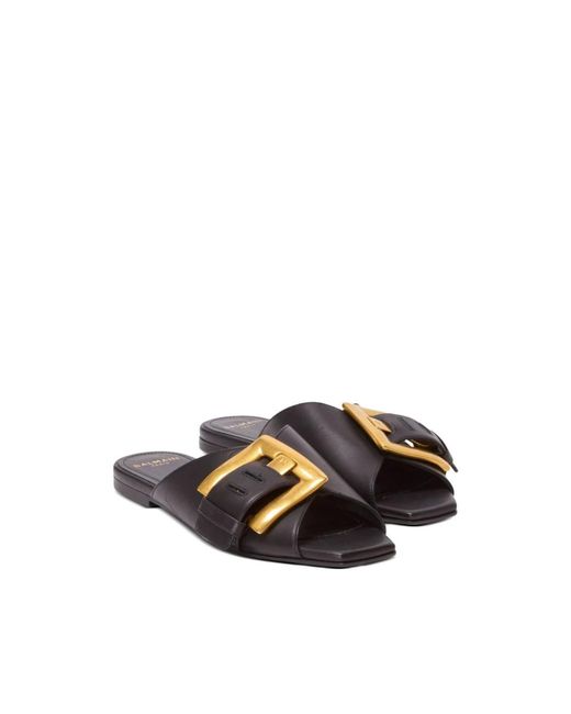Balmain Brown Sliders