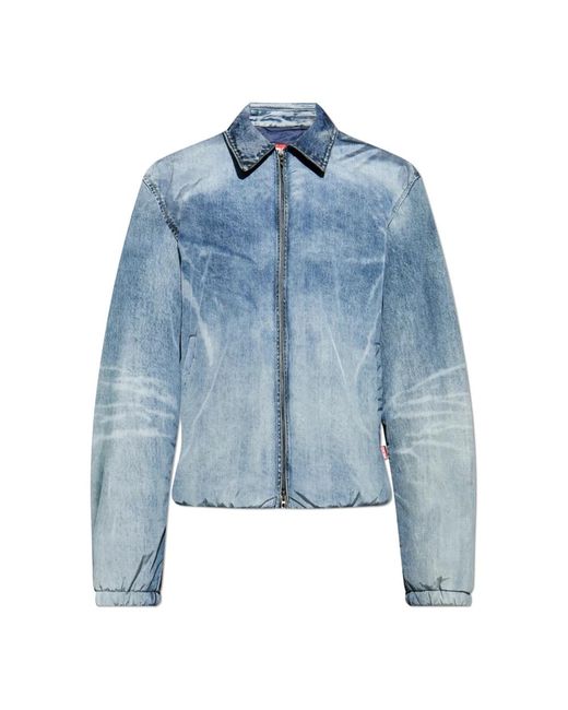 DIESEL Jassen ,Blauw ,Leer Geïsoleerde Jas J-Act in het Blue voor heren