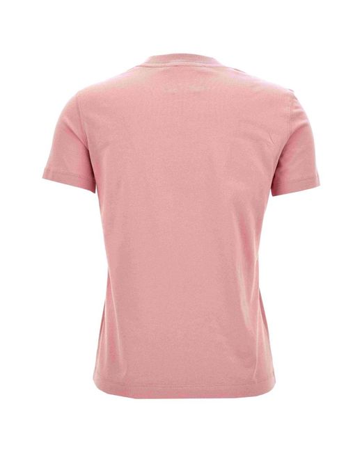 Versace Tops ,Roze ,Katoen Institutional Logo T-Shirt in het Pink