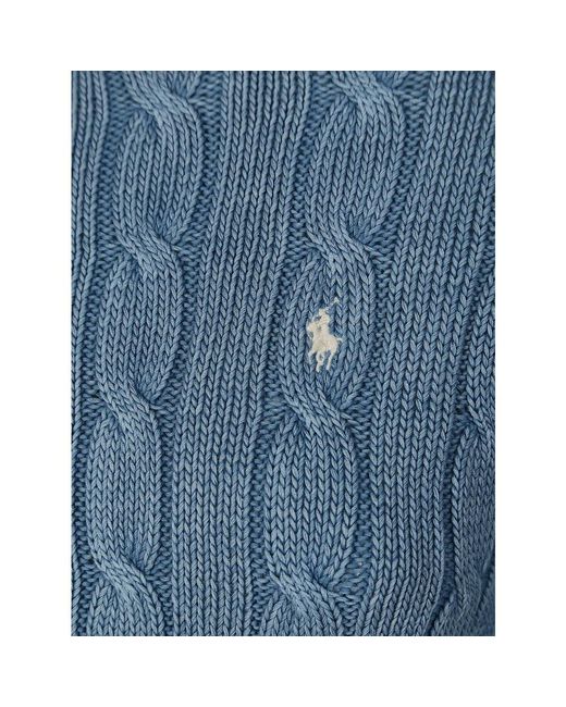 Ralph Lauren Blue Stilvoller strickpullover mit zöpfen