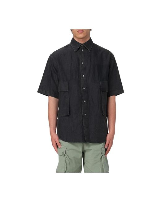 WOOD WOOD Black Short Sleeve Shirts for men