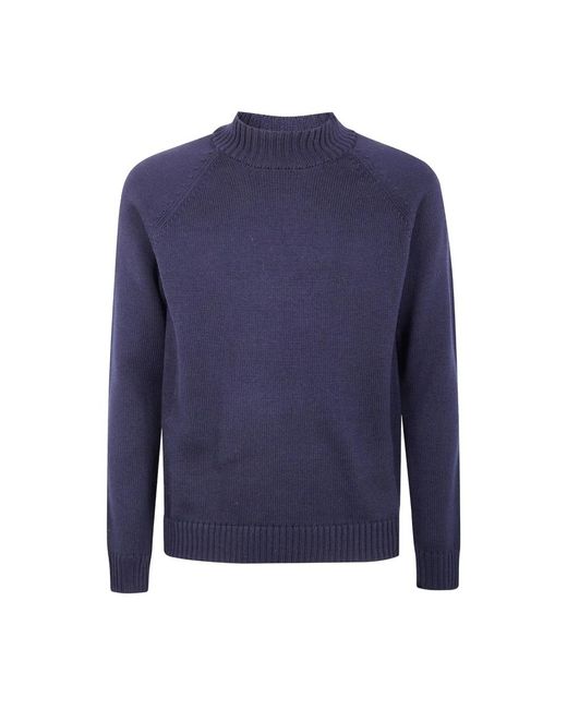 Zanone Blue Round-Neck Knitwear for men