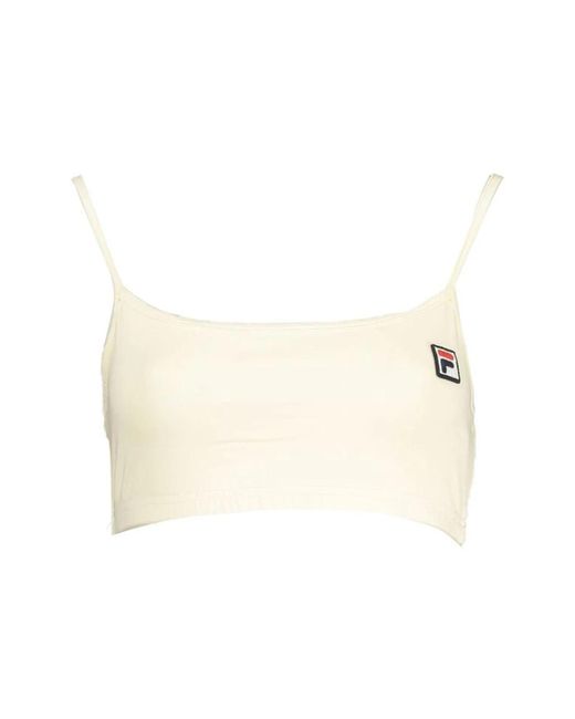 Sleeveless Tops Fila de color Natural