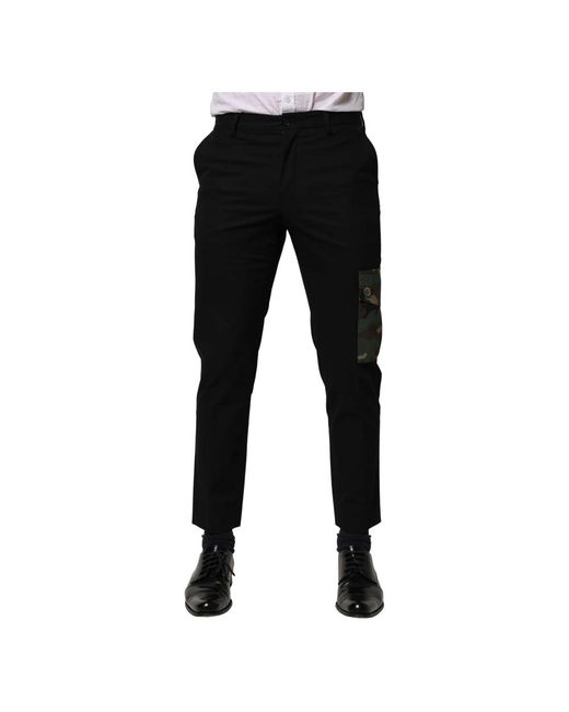 Dolce & Gabbana Black Slim-Fit Trousers for men