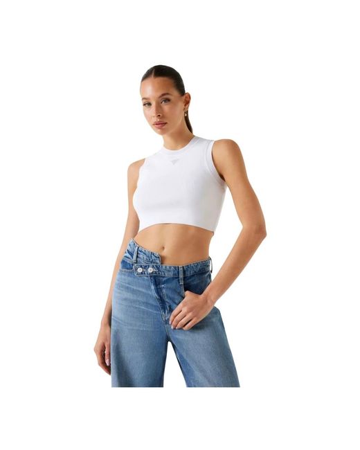 Guess Blue Sleeveless Tops
