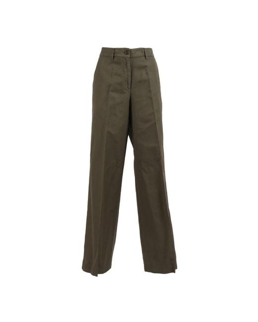 Aspesi Green Straight Trousers