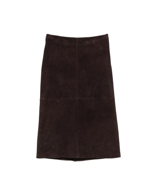 Yerse Brown Leather Skirts