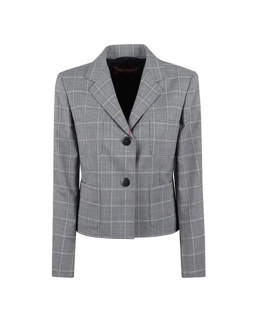 Max Mara Jassen ,Grijs ,Wol Grijze Wollen Blazer Jas in het Gray