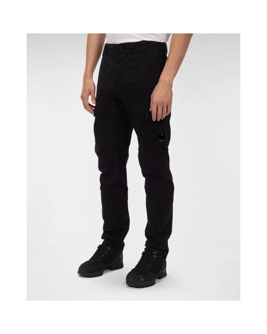 C P Company Black Slim-Fit Trousers for men