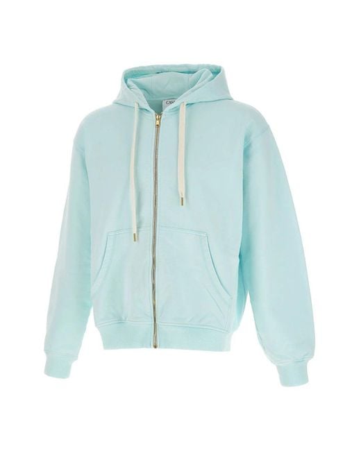 Casablanca Hoodies & Sweatvesten ,Blauw ,Katoen Casa Chrome Full Zip in het Blue voor heren
