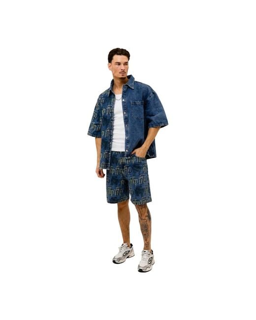 Off The Pitch Blue Denim Shirts for men