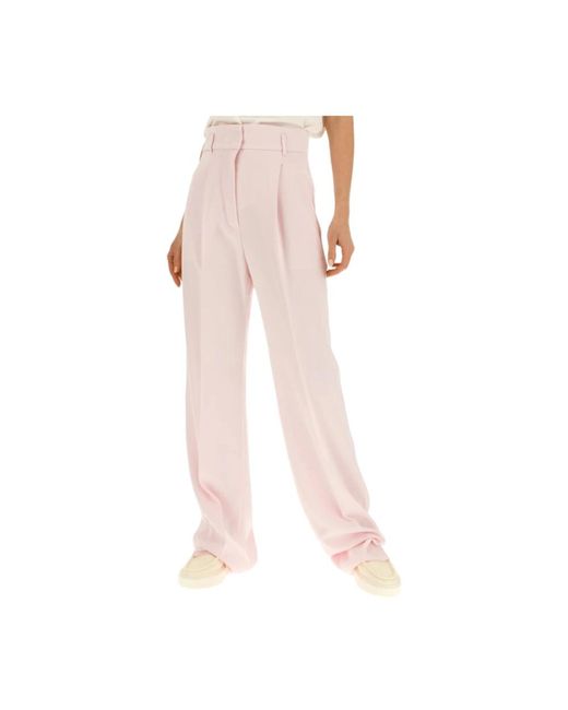 Wide trousers Max Mara Studio de color Pink