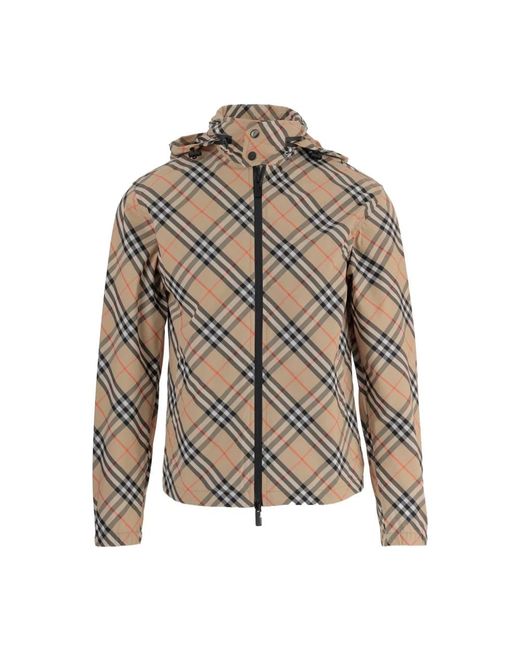 Burberry Reversible Check Jacket in het Natural voor heren