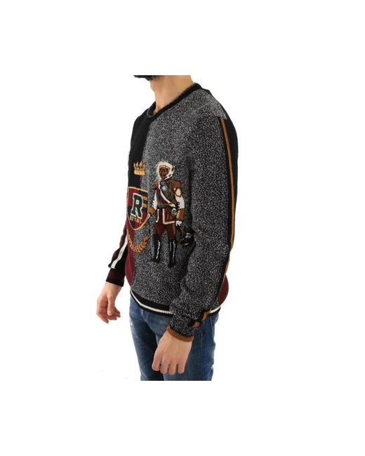 Round-Neck Knitwear di Dolce & Gabbana in Black da Uomo