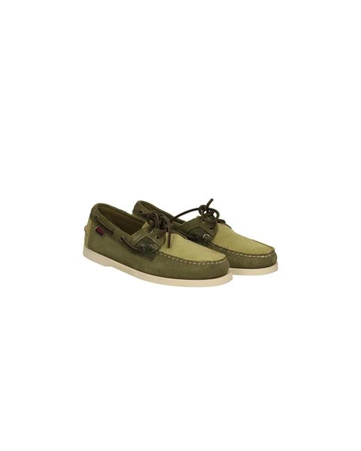 Sebago Green Boat Shoes for men