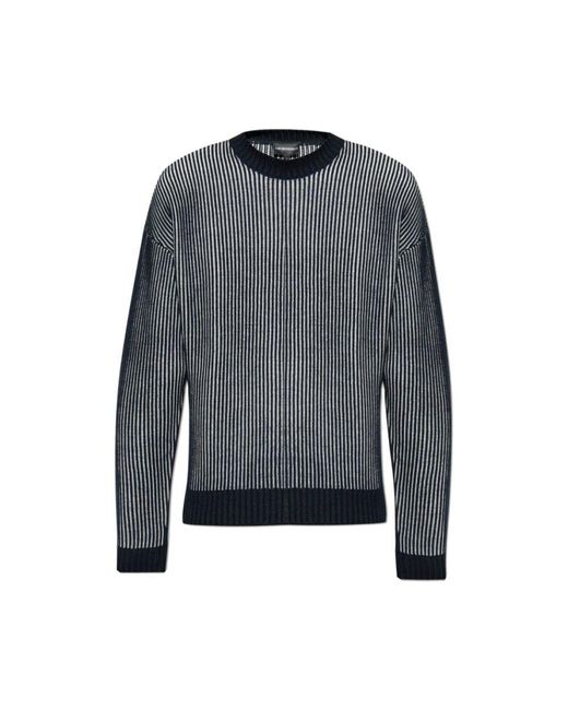 Emporio Armani Blauer pullover mit gemütlicher textur in Gray für Herren