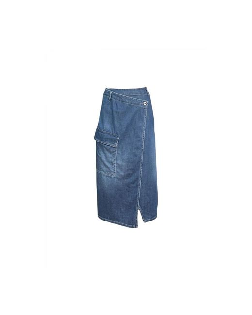 Denim Skirts Please de color Blue