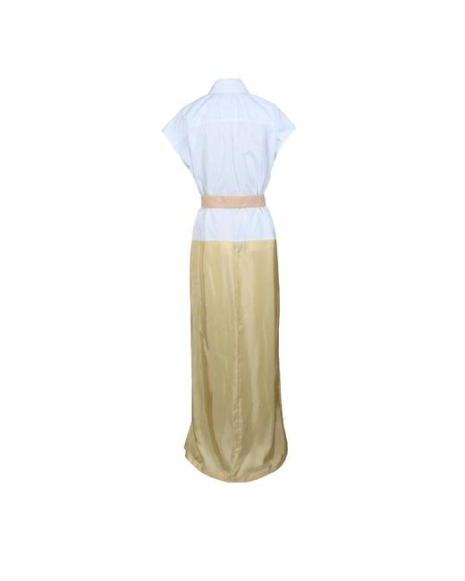 Fabiana Filippi Multicolor Langes Kleid Mit Knöpfen Und Taschen