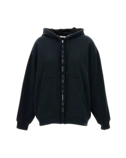 Acne Oversize Zip Hoodie in het Blue
