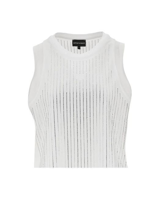 Emporio Armani White Sleeveless Tops