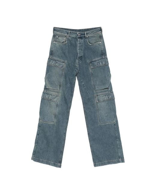 Rick Owens Blue Wide Jeans for men