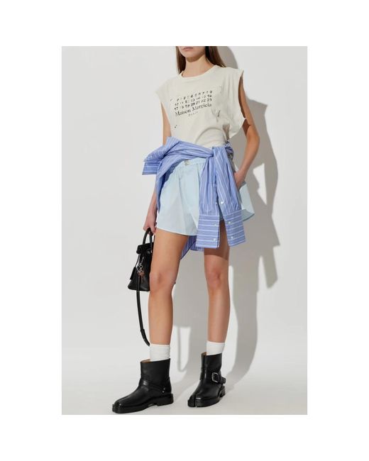 MM6 by Maison Margiela Blue Short Shorts