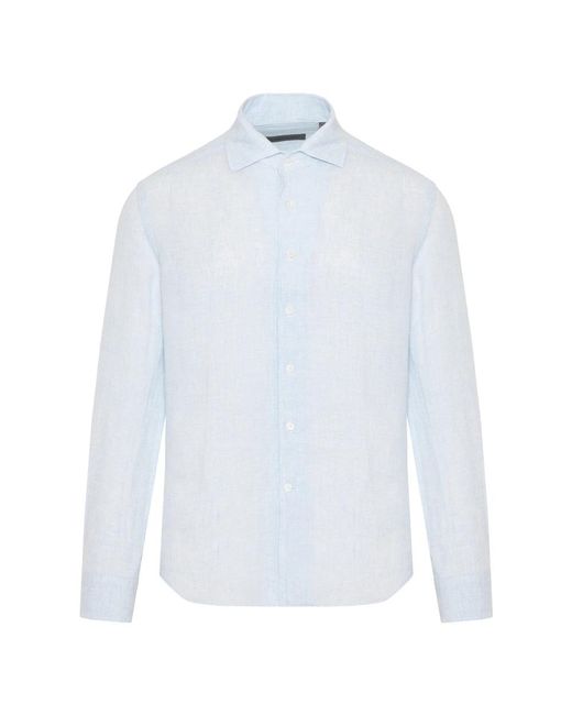 Corneliani Leinenhemd made in italy in White für Herren