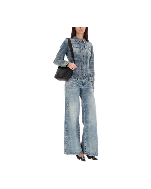 DIESEL Oversized Denim Trucker Jacket in het Blue